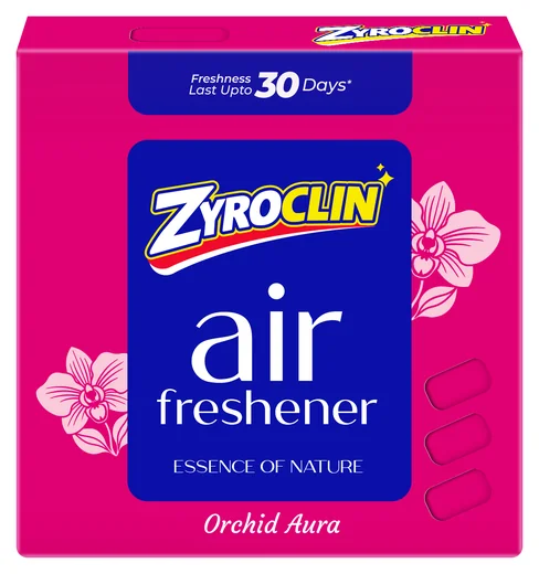 Zyroclin Air Freshener Orchid Aura: pink carton with orchid artwork