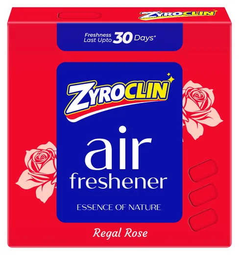 Zyroclin Air Freshener Regal Rose: red carton with rose artwork