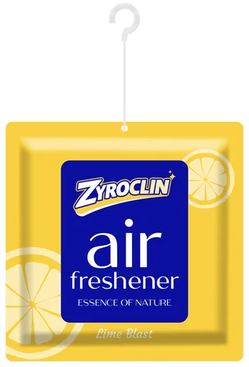 Zyroclin Gel Air Freshener Lime Blast: yellow hanging gel sachet