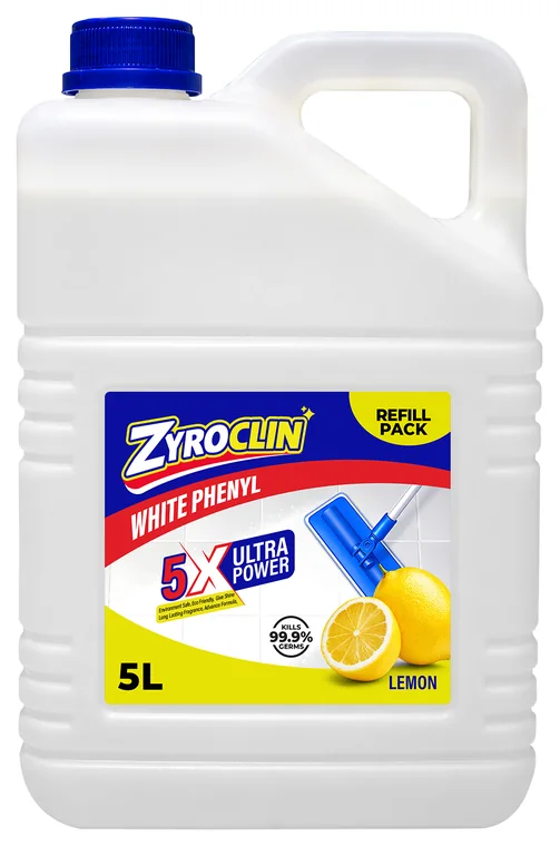 Zyroclin ZYROCLIN WHITE PHENYL 5 litre refill pack can